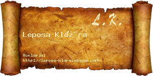 Leposa Klára névjegykártya
