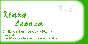 klara leposa business card